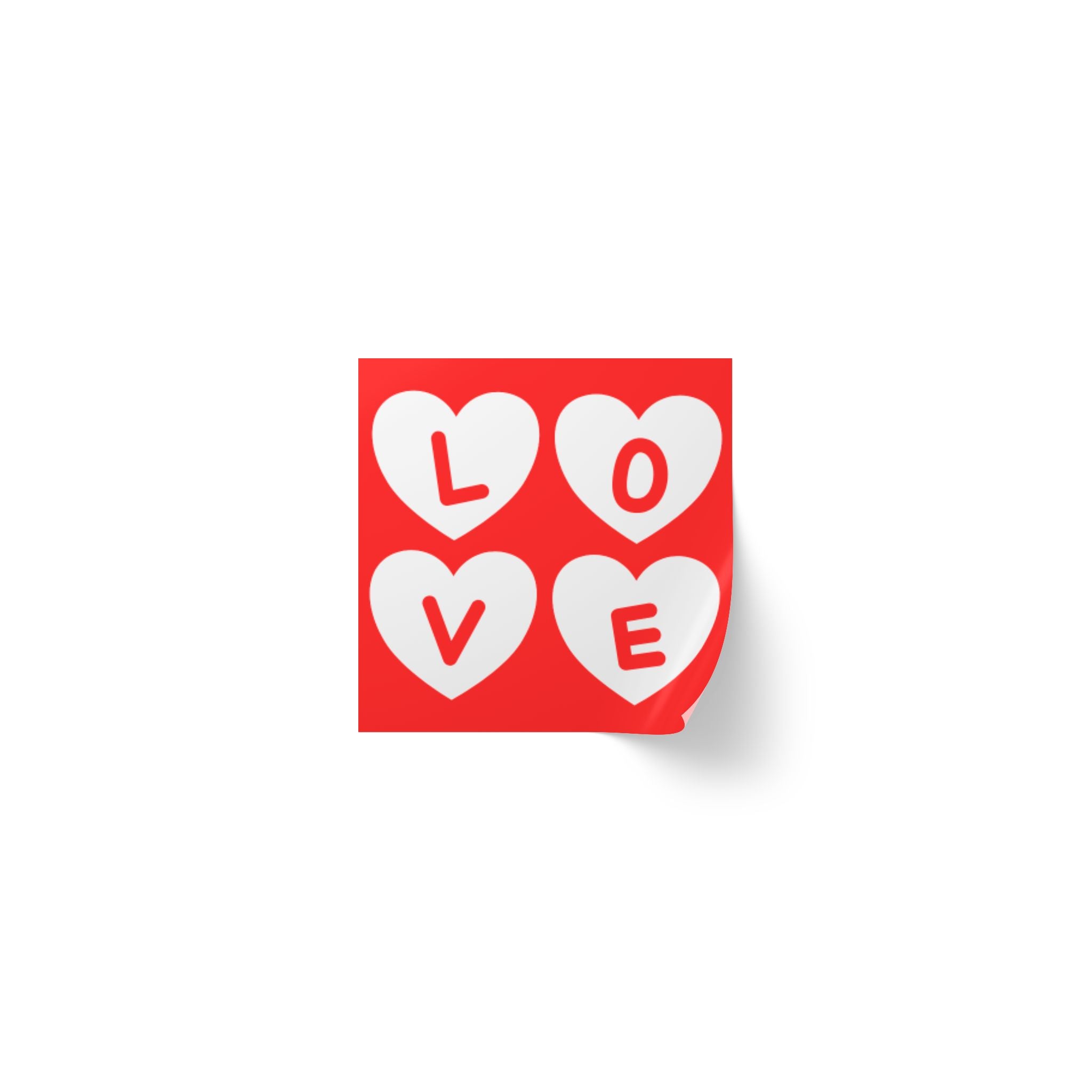 Square Hearts Sticker Label Roll